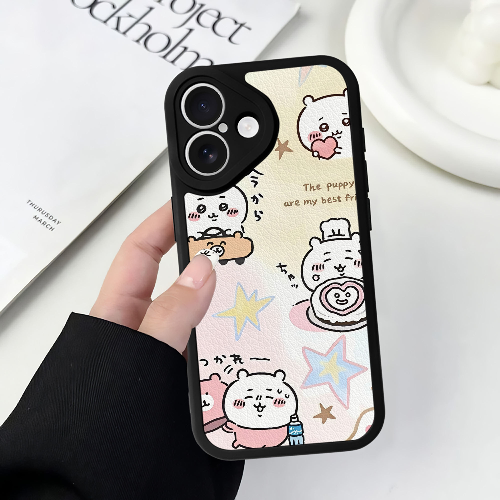 （画像用） ちいかわ Chii-kawa 【iPhone 16シリーズ対応】シリコンスマホケース（レザー調） 材質：シリコン